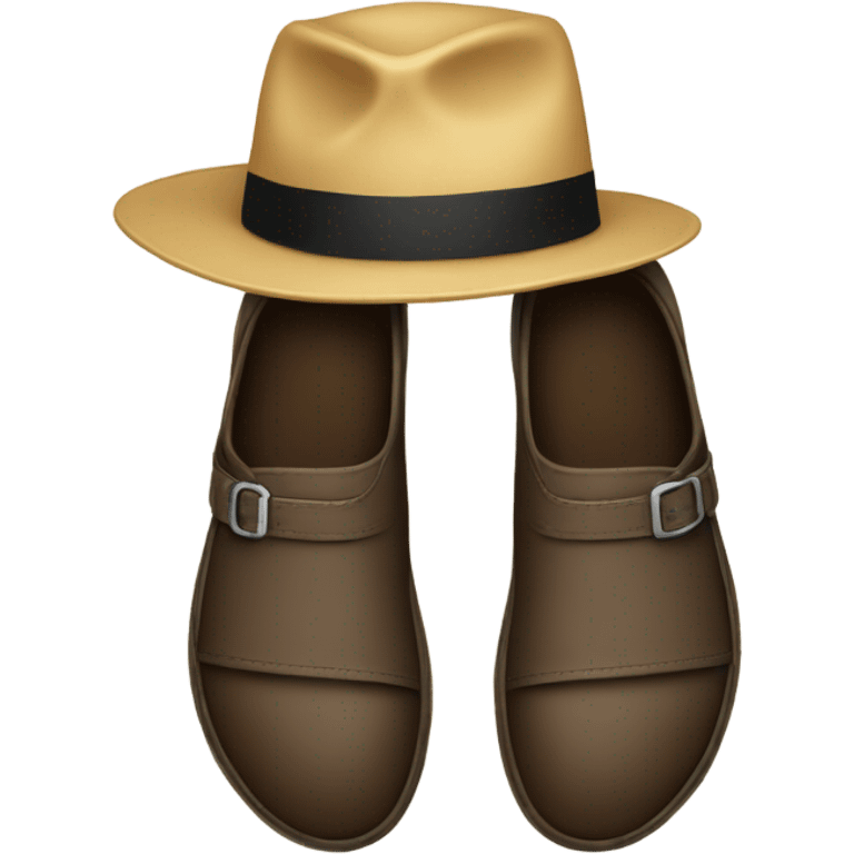 Feet with a hat emoji