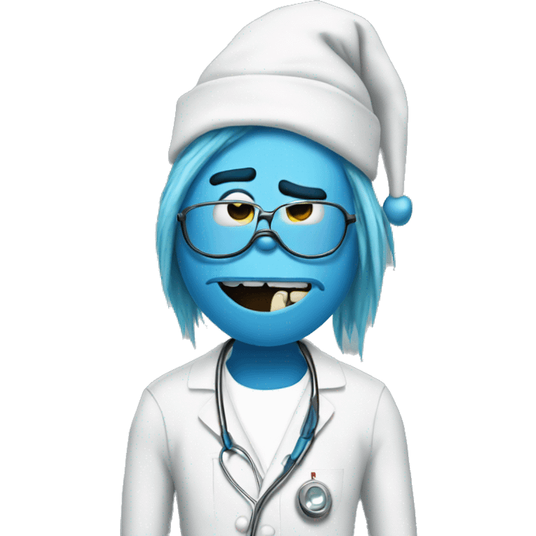 blue grinch in surgery emoji