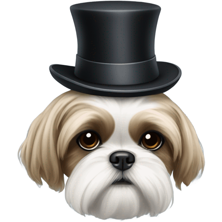 shih tzu with top hat emoji