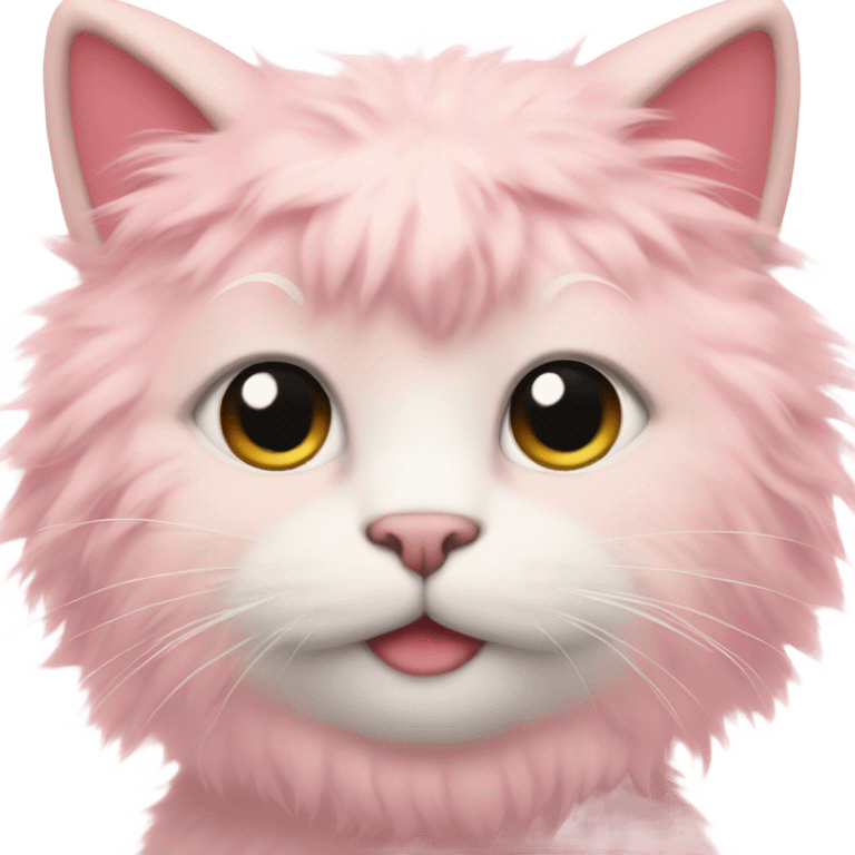 Cat with pink fur emoji