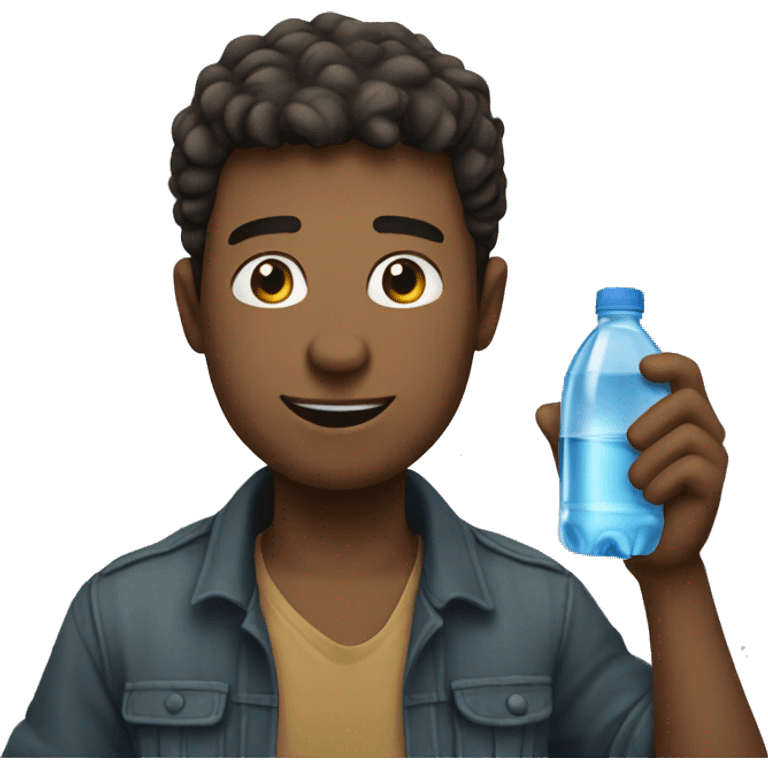 guy that is drinking a water botol emoji