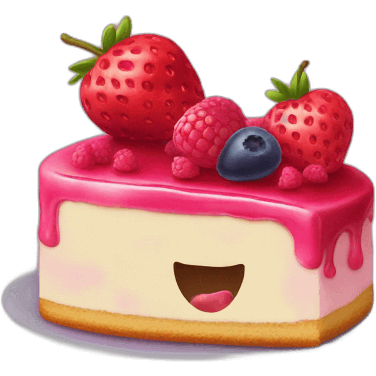 Gâteau à la fraise framboise et la myrtille  emoji