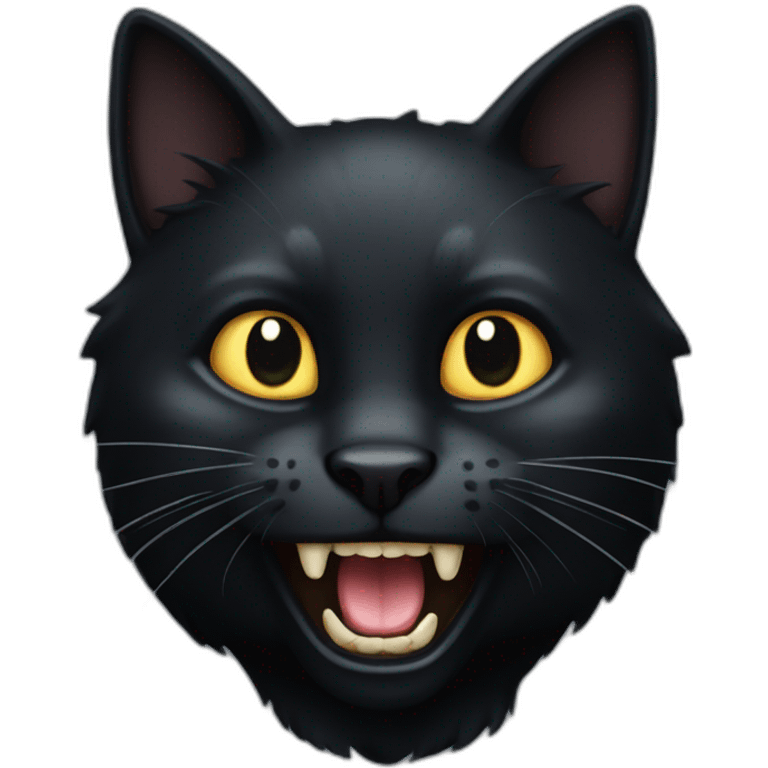 black-cat-with-fangs emoji