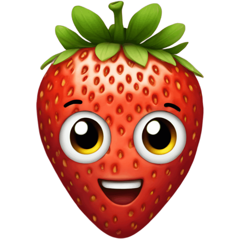 Strawberry with heart eyes emoji