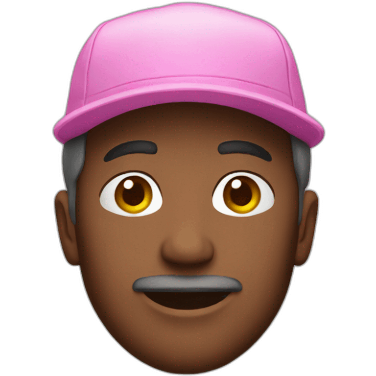 Man wearing a pink hat emoji