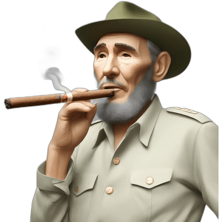 Fidel Castro Chad smoke a cigar emoji