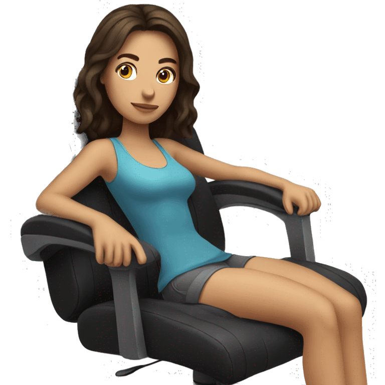 brunette on a Gaming chair emoji