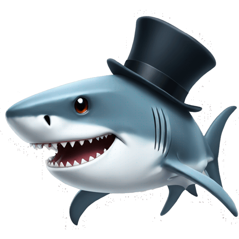 shark with tophat emoji