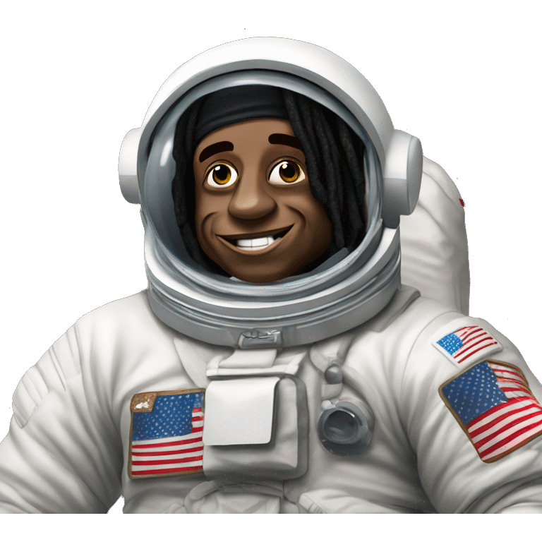 Iconic Lil-Wayne Candid Weezy style depicted as Astronaut Rock Star emoji