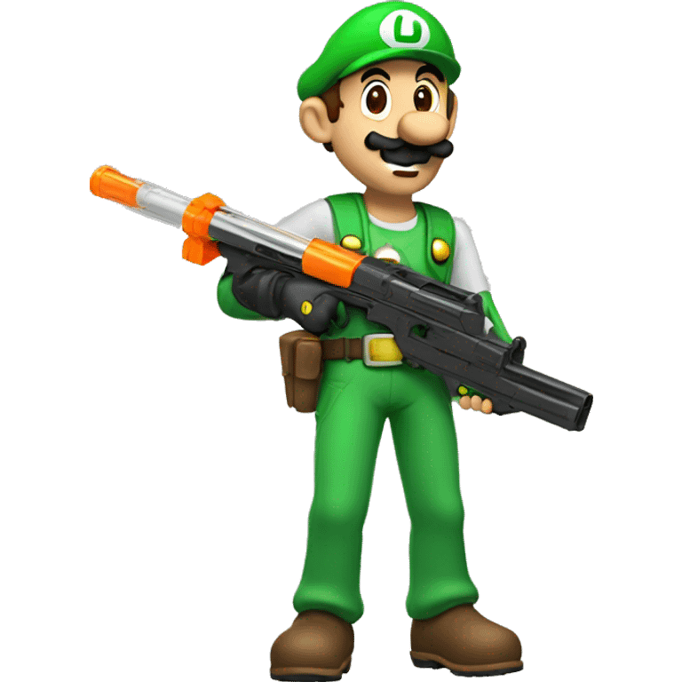 Luigi with a nerf gun emoji