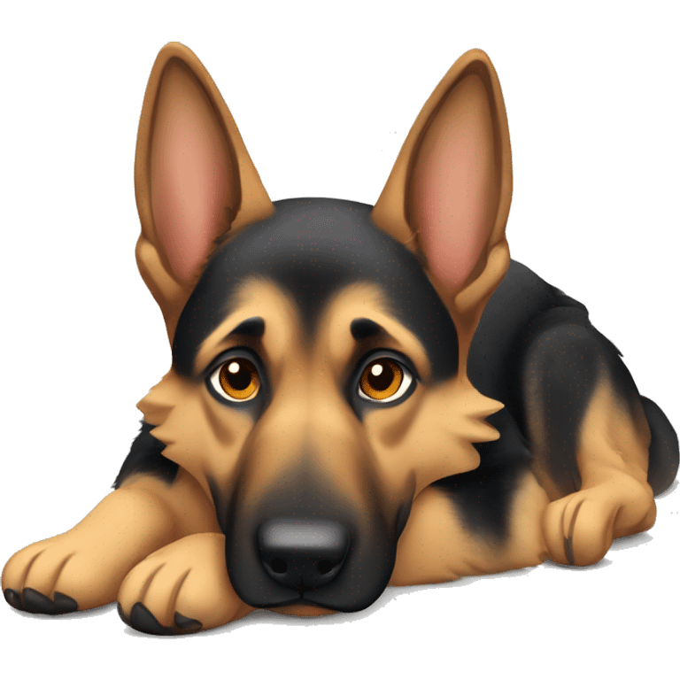 lying down german sheperd emoji