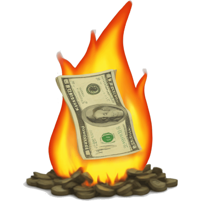 Money burning emoji