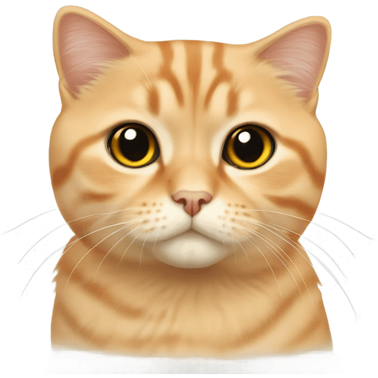 Light Orange Scottish fold cat emoji