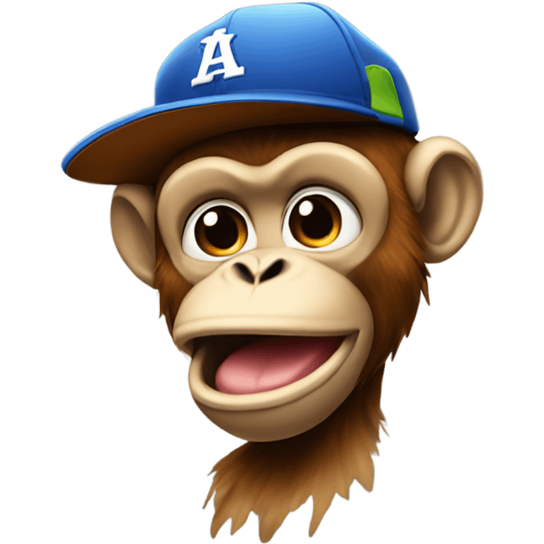 monkey with a baseball cap emoji