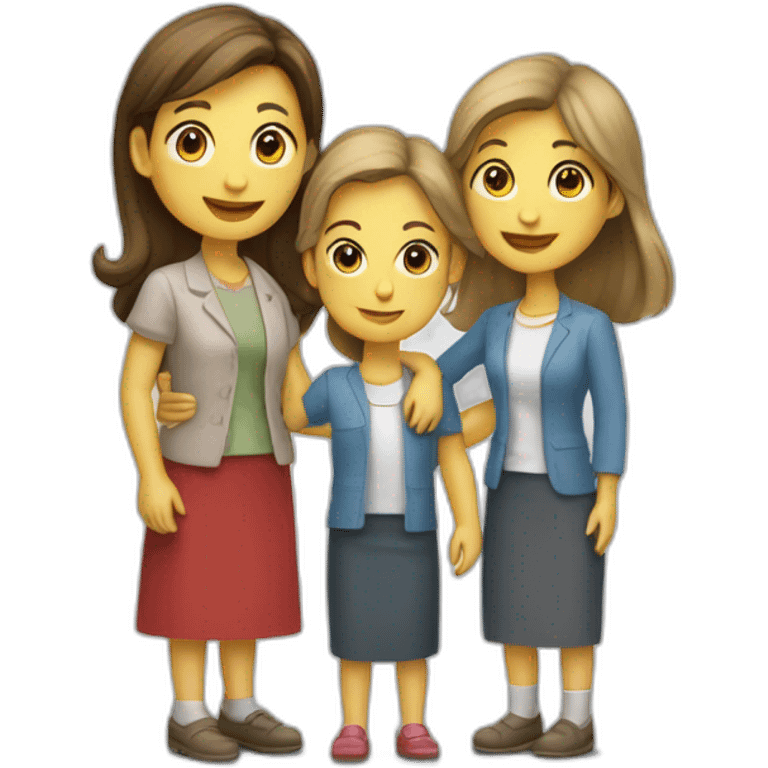 un pere, une mère et leur 2 filles emoji