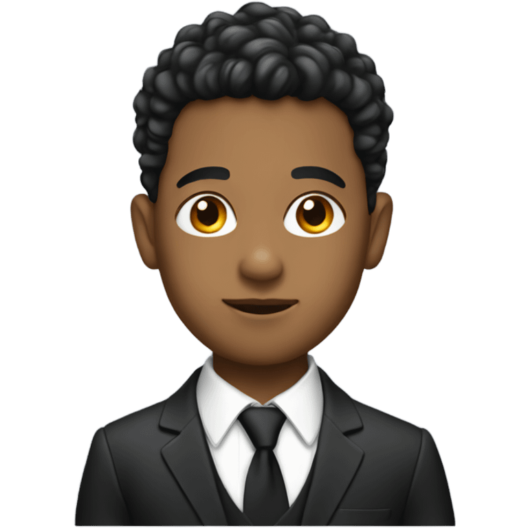 mixed boy with suit on emoji