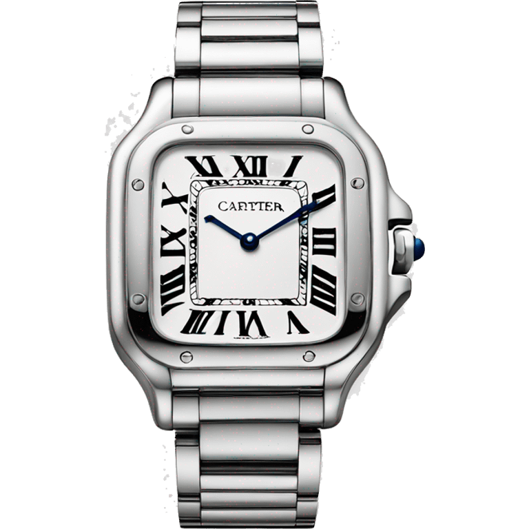 White gold cartier watch emoji