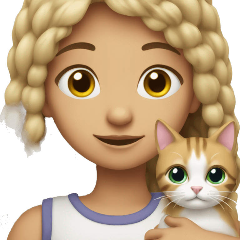 Girl with a cat emoji