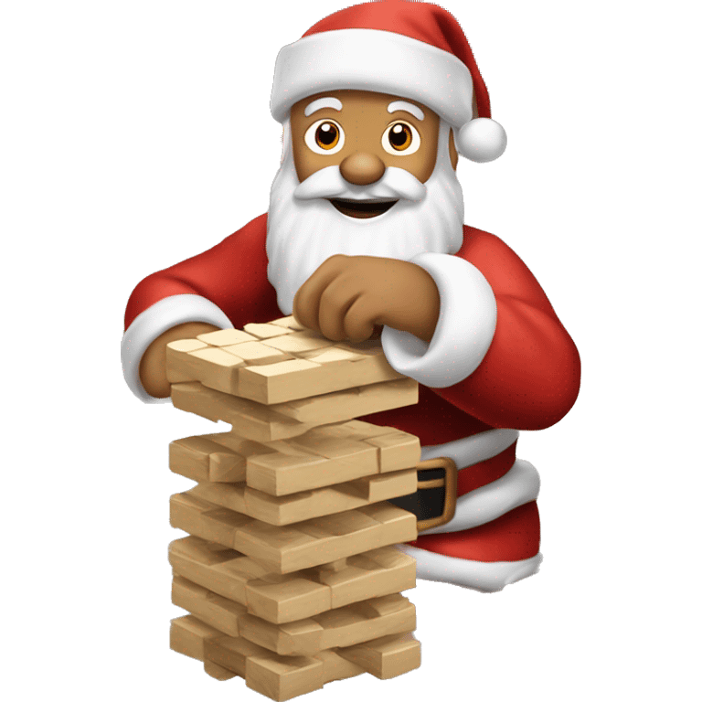 santa claus playing jenga emoji