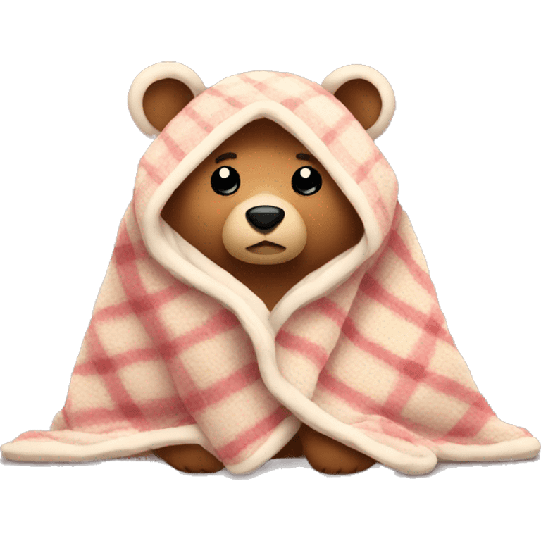 bear covered in cozy blanket  emoji