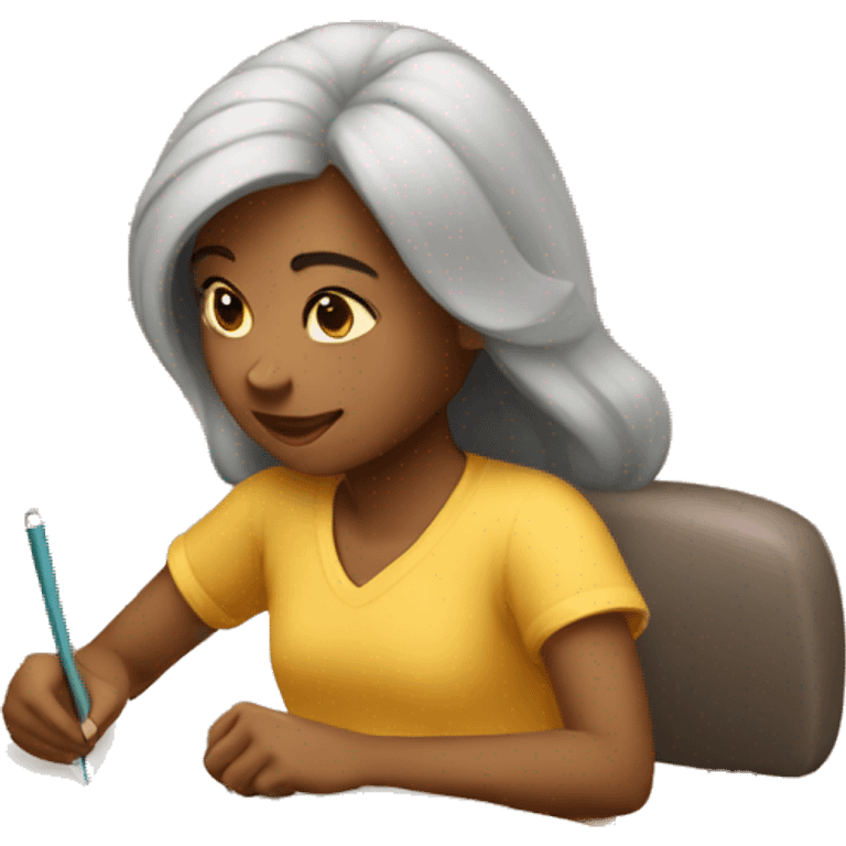 Girl writting letter emoji