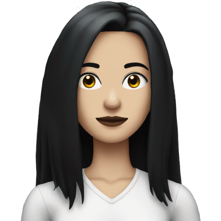 White goth woman with shoulder length black hair  emoji