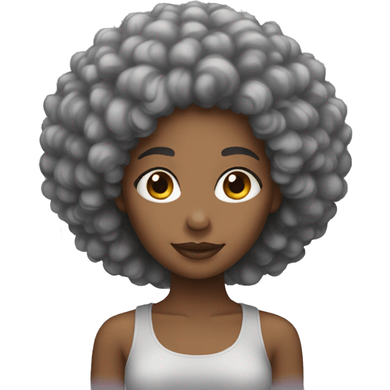 black woman grey afro hair emoji