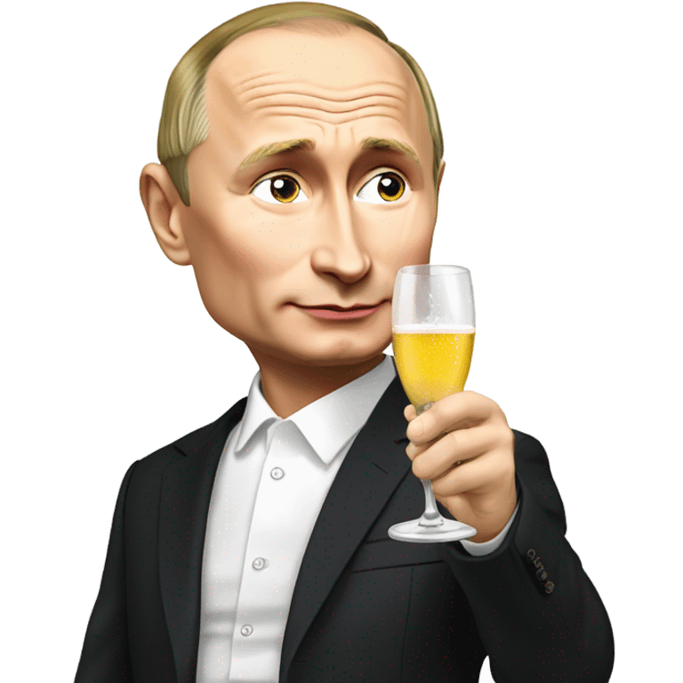 Vladimir Putin drinking champagne  emoji