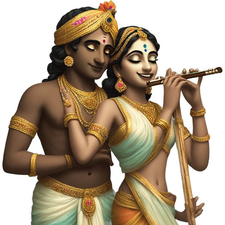 Radha krishna with flute emoji