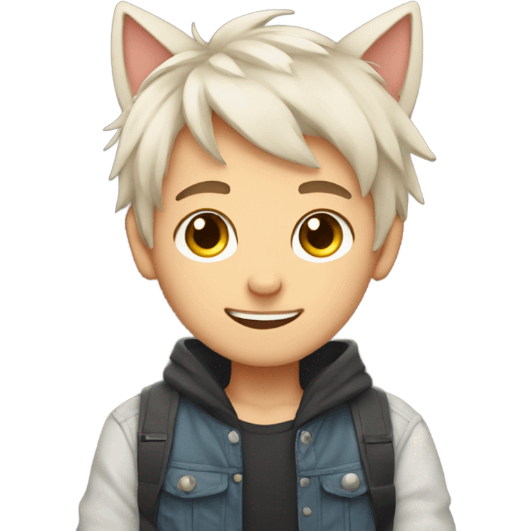 cute boy with cat ears  emoji