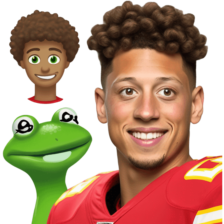 Patrick Mahomes as Kermit the Frog emoji