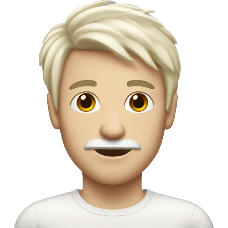 Face with adult hair and white skin emoji