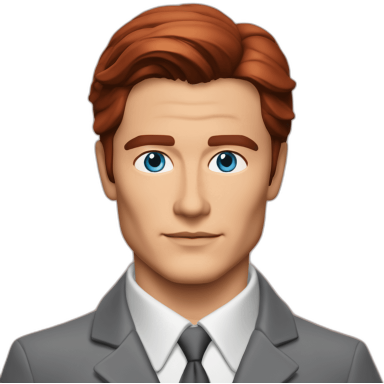 Alain delon young blue eyes neat gelled flat red hair software engineer emoji