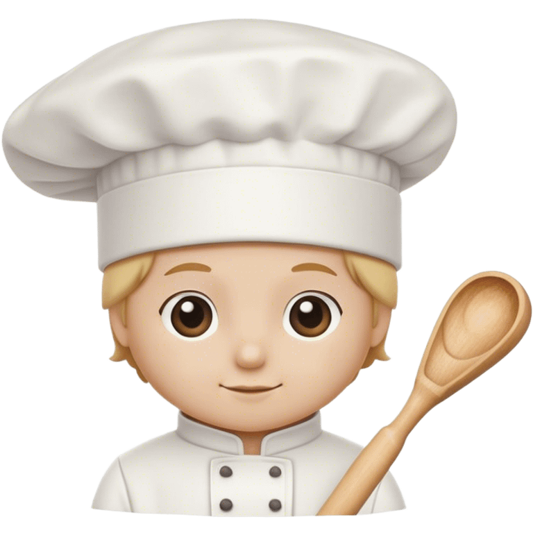 Cinematic Realistic Chef Hat & Rolling Pin, crisp white cotton hat with soft folds, resting beside a classic wooden rolling pin with smooth, polished curves, a light dusting of flour adding authenticity, warm kitchen lighting casting gentle shadows, glowing with a cozy and inviting charm. emoji