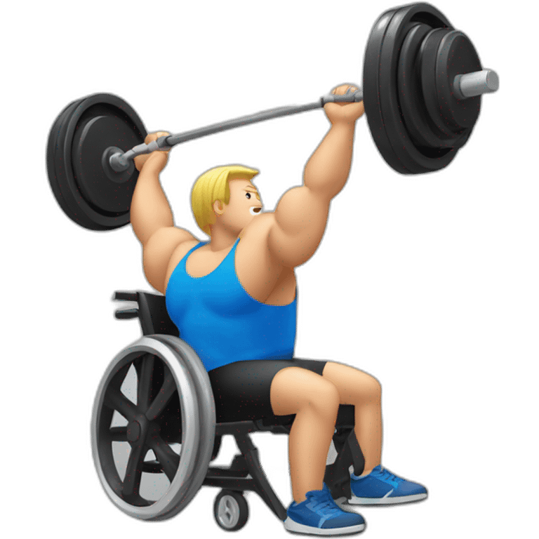 person on wheel chair weightlifting. emoji