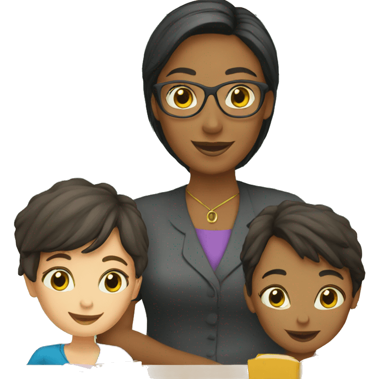 Teacher with children emoji