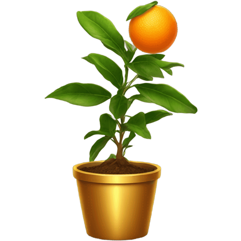 orange plant in gold pot emoji