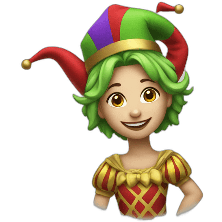 A jester girl emoji