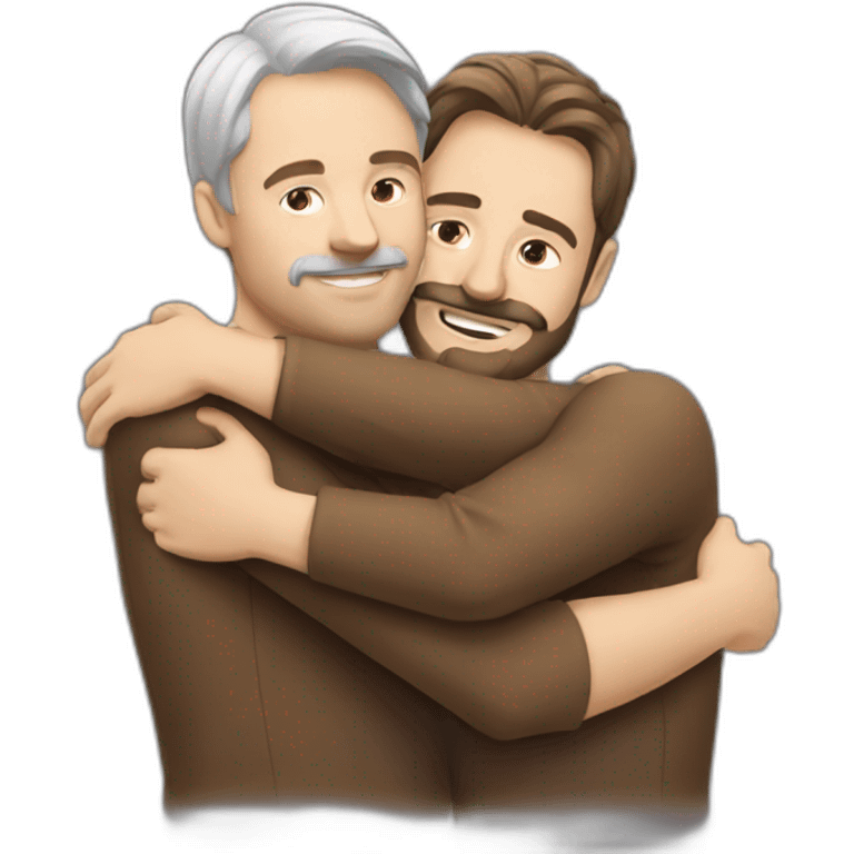 two hungarian man hug emoji