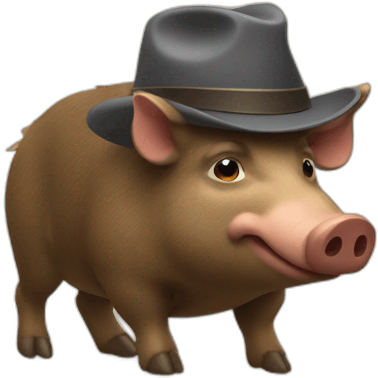 boar wearing a hat emoji