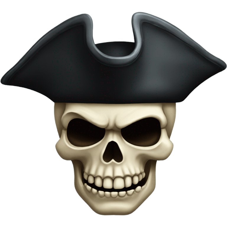 Dark mean pirate skull emoji