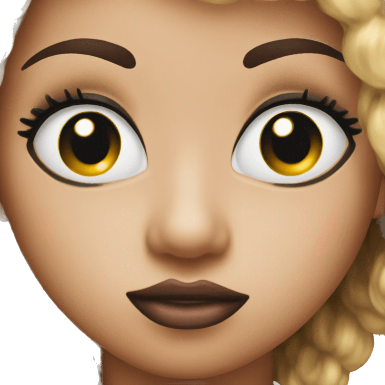 Kiss face emoji with lashes emoji