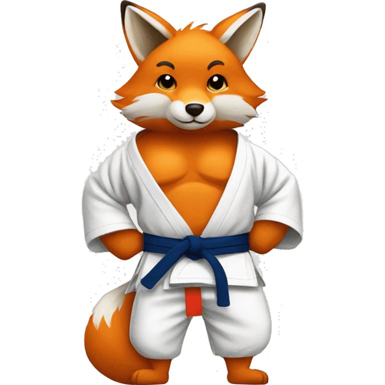 Fox Wearing Jiu-Jitsu gi emoji