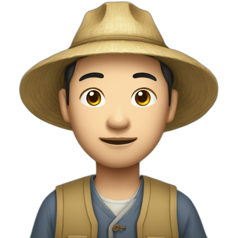 Stereotypical chinese farmer emoji