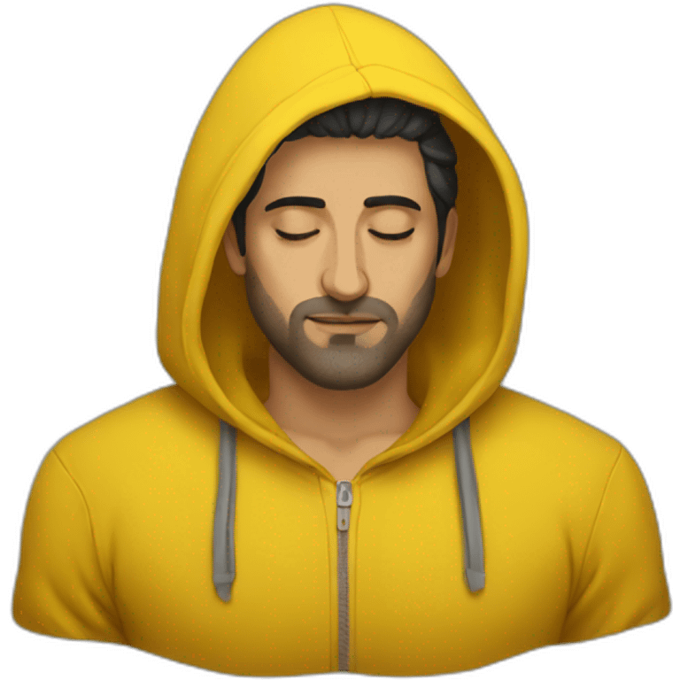 Armenian men  with yellow hoodie sleeping emoji