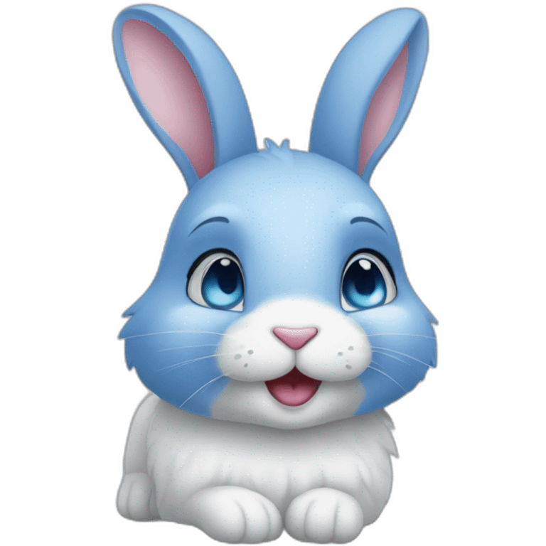 Lapin bleu amoureux emoji