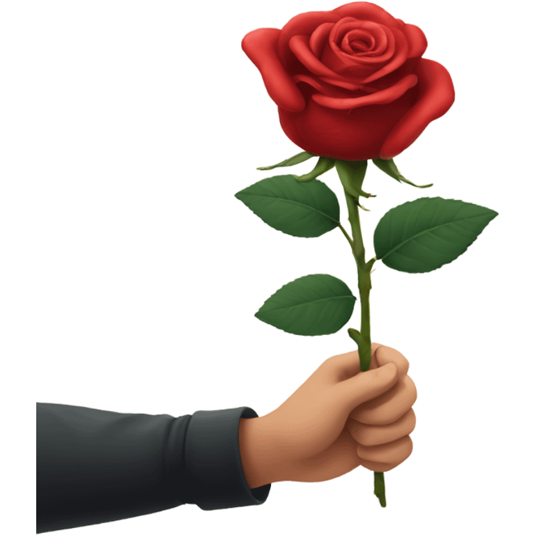 red rose in hand  emoji