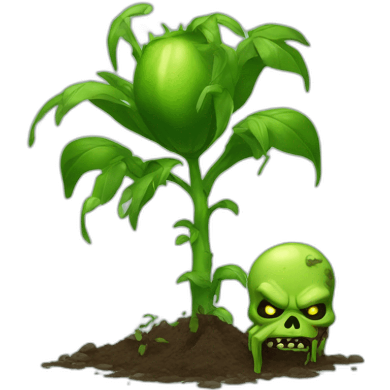 One plant vs one zombie emoji