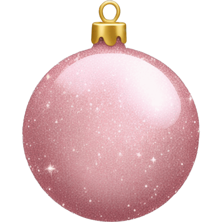 Light Pink glitter Christmas bauble emoji