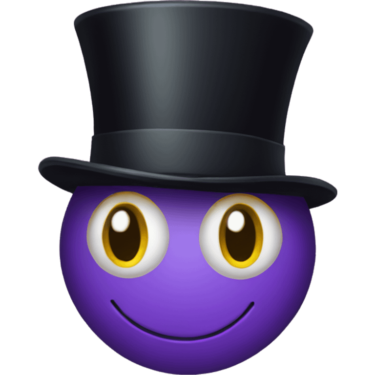 A smiley face with a top hat with long eyes emoji